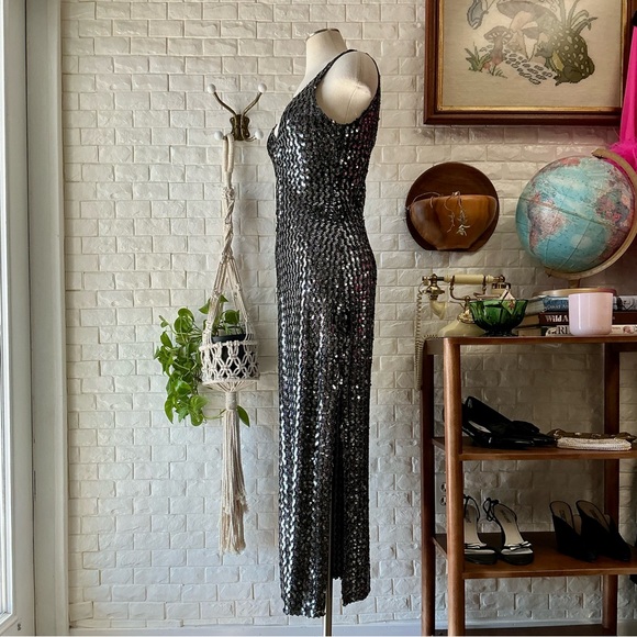 Vintage 1990s Climax by David Howard Body Contour Sequin Sleeveless Gown - Picture 9 of 15